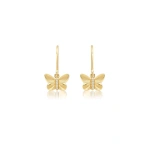 Jennifer Meyer Butterfly Earrings in 18K Yellow Gold | Fine Earrings | Coveti