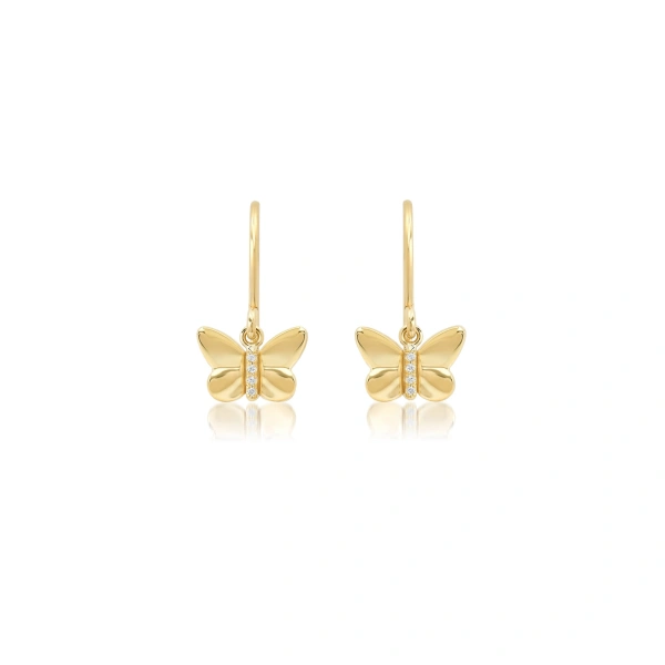Butterfly Earrings in 18K Yellow Gold