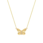 Jennifer Meyer Butterfly Necklace in 18K Yellow Gold | Fine Necklaces | Coveti