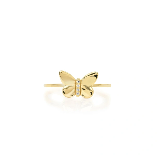 Jennifer Meyer Butterfly Ring in 18K Yellow Gold | Fine Rings | Coveti