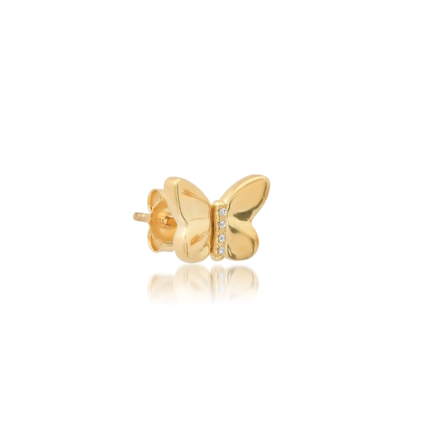 Jennifer Meyer Butterfly Studs in 18K Yellow Gold | Fine Earrings | Coveti