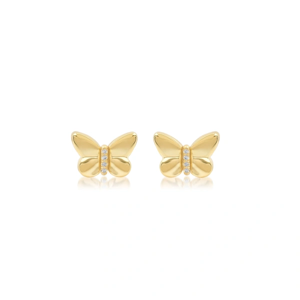 Butterfly Studs in 18K Yellow Gold