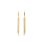Jennifer Meyer Cascading Double Diamond Stick Earrings in 18K Yellow Gold | Fine Earrings | Coveti