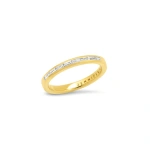 Jennifer Meyer Channel Set Diamond Baguette Ring in 18K Yellow Gold | Fine Rings | Coveti