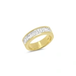 Jennifer Meyer Channel Set Diamond Pinky Ring in 18K Yellow Gold | Fine Rings | Coveti