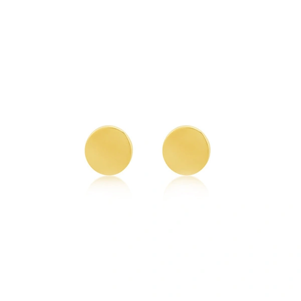 Jennifer Meyer Circle Studs in 18K Yellow Gold | Fine Earrings | Coveti