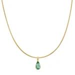 Jennifer Meyer Collar Necklace with Emerald Pendant in 18K Yellow Gold | Fine Necklaces | Coveti