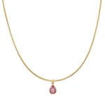 Jennifer Meyer Collar Necklace with Pink Sapphire Pendant in 18K Yellow Gold | Fine Necklaces | Coveti