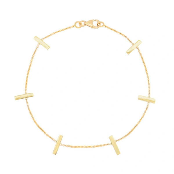 Jennifer Meyer Cross Bar Bracelet in 14K Yellow Gold | Fine Bracelets | Coveti