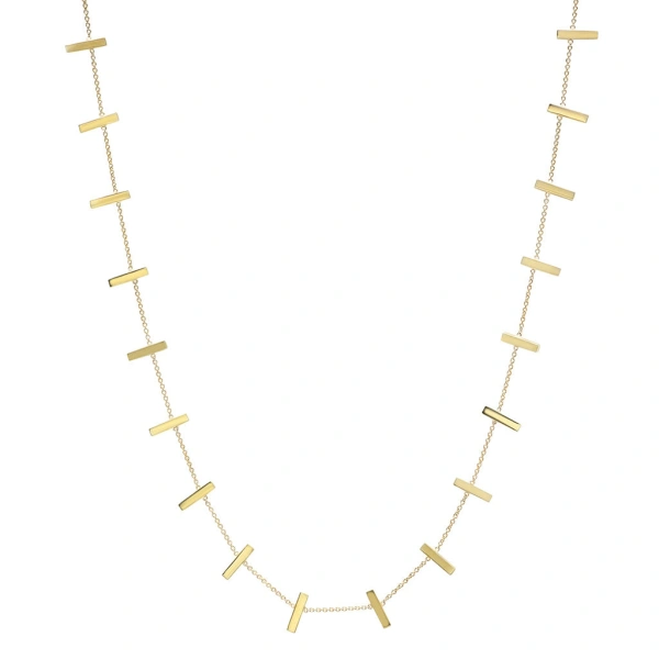 Jennifer Meyer Cross Bar Necklace in 18K Yellow Gold | Fine Necklaces | Coveti