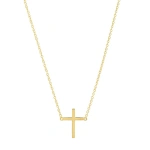 Jennifer Meyer Cross Necklace in 18K Yellow Gold | Fine Necklaces | Coveti
