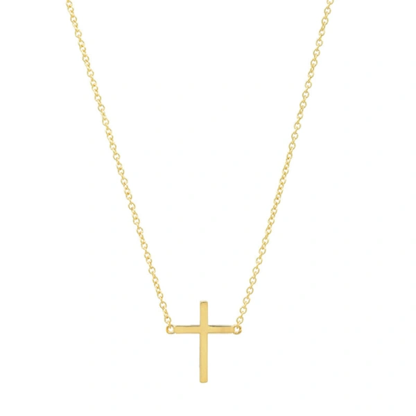 Jennifer Meyer Cross Necklace in 18K Yellow Gold | Fine Necklaces | Coveti