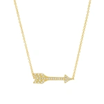 Jennifer Meyer Diamond Arrow Necklace in 18K Yellow Gold | Fine Necklaces | Coveti