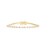 Jennifer Meyer Diamond Baguette Tennis Bracelet in 18K Yellow Gold | Fine Bracelets | Coveti