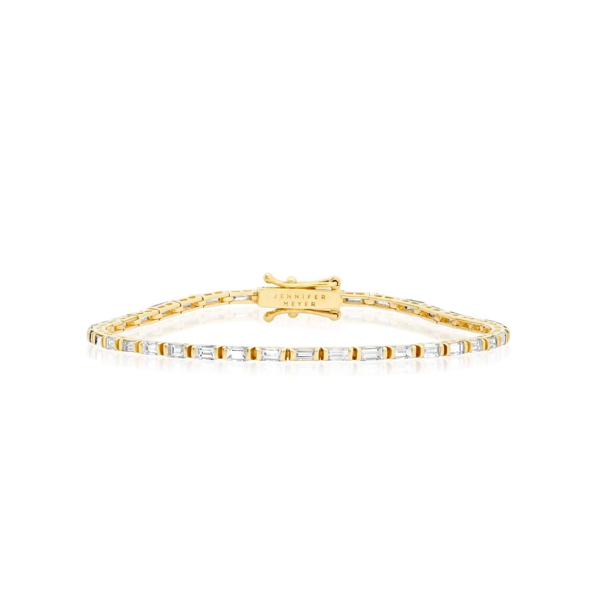 Jennifer Meyer Diamond Baguette Tennis Bracelet in 18K Yellow Gold Jennifer Meyer Diamond Baguette Tennis Bracelet in 18K Yellow Gold | Fine Bracelets | Coveti
