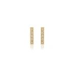Jennifer Meyer Diamond Bar Studs in 18K Yellow Gold | Fine Earrings | Coveti
