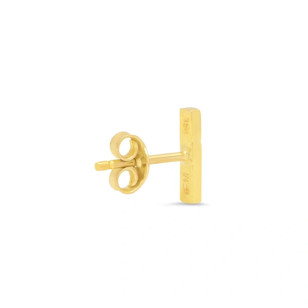 Jennifer Meyer Diamond Bar Studs in 18K Yellow Gold | Fine Earrings | Coveti