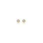 Jennifer Meyer Diamond Bezel Studs in 18K Yellow Gold | Fine Earrings | Coveti