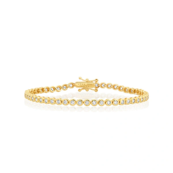 Diamond Bezel Tennis Bracelet in 18K White Gold