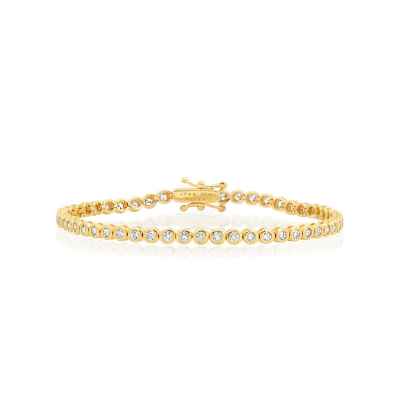 Jennifer Meyer Diamond Bezel Tennis Bracelet in 18K White Gold Jennifer Meyer Diamond Bezel Tennis Bracelet in 18K White Gold | Fine Bracelets | Coveti