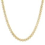 Jennifer Meyer Diamond Bezel Tennis Necklace in 18K Yellow Gold | Fine Necklaces | Coveti