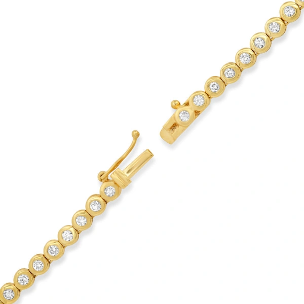 Jennifer Meyer Diamond Bezel Tennis Necklace in 18K Yellow Gold | Fine Necklaces | Coveti