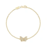 Jennifer Meyer Diamond Butterfly Bracelet in 18K Yellow Gold | Fine Bracelets | Coveti