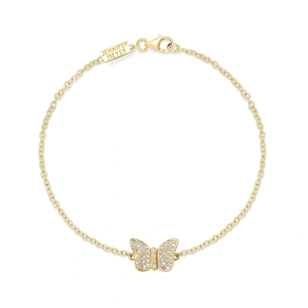 Diamond Butterfly Bracelet in 18K Yellow Gold