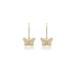 Jennifer Meyer Diamond Butterfly Earrings in 18K Yellow Gold | Fine Earrings | Coveti