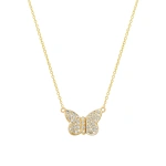 Jennifer Meyer Diamond Butterfly Necklace in 18K Yellow Gold | Fine Necklaces | Coveti