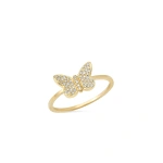 Jennifer Meyer Diamond Butterfly Ring in 18K Yellow Gold | Fine Rings | Coveti