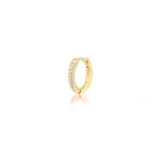 Jennifer Meyer Diamond Cartilage Hoop in 18K Yellow Gold | Fine Earrings | Coveti