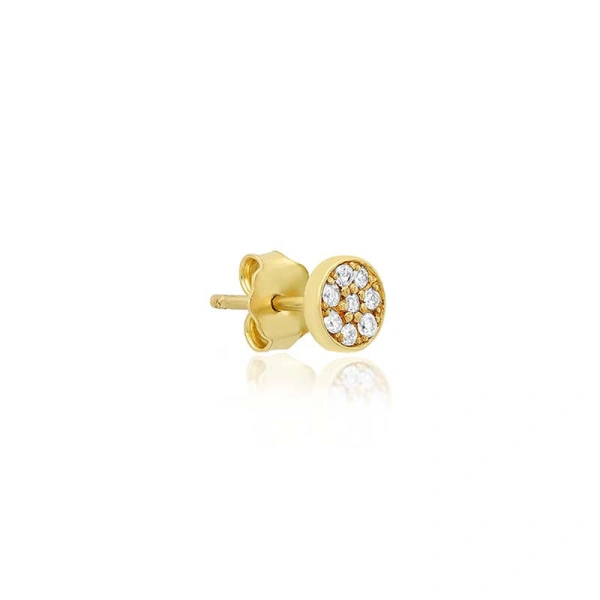 Jennifer Meyer Diamond Circle Studs in 18K Yellow Gold | Fine Earrings | Coveti