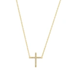 Jennifer Meyer Diamond Cross Necklace in 18K Yellow Gold | Fine Necklaces | Coveti