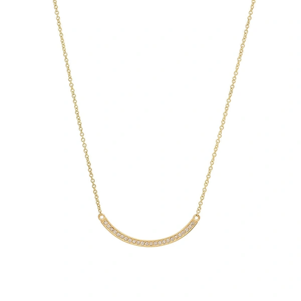 Jennifer Meyer Diamond Curved Stick Necklace in 18K Yellow Gold | Fine Necklaces | Coveti