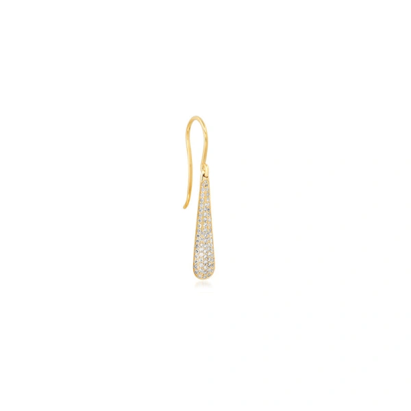 Jennifer Meyer Diamond Dome Drop Earrings in 18K Yellow Gold | Fine Earrings | Coveti