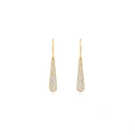 Jennifer Meyer Diamond Dome Drop Earrings in 18K Yellow Gold | Fine Earrings | Coveti