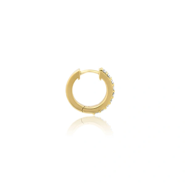 Jennifer Meyer Diamond Double Row Huggies in 18K Yellow Gold | Fine Earrings | Coveti