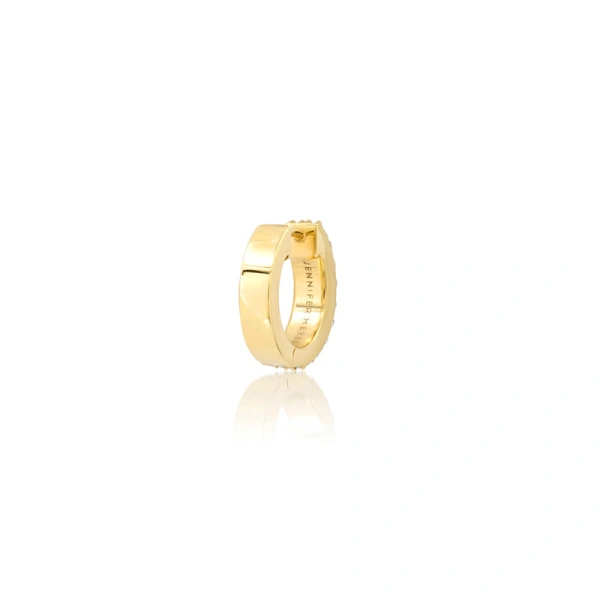 Jennifer Meyer Diamond Double Row Huggies in 18K Yellow Gold | Fine Earrings | Coveti