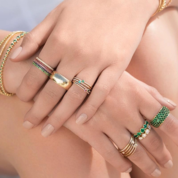 Jennifer Meyer Diamond Eternity Band in 18K Yellow Gold | Fine Rings | Coveti