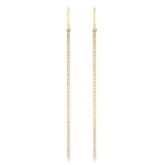 Jennifer Meyer Diamond Extra Long Stick Earrings in 18K Yellow Gold | Fine Earrings | Coveti