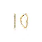 Jennifer Meyer Diamond Forever Heart Huggies in 18K Yellow Gold | Fine Earrings | Coveti