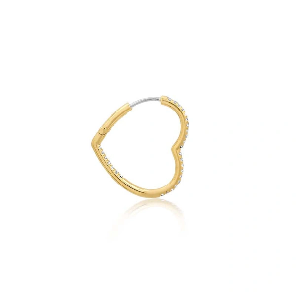 Jennifer Meyer Diamond Forever Heart Huggies in 18K Yellow Gold | Fine Earrings | Coveti