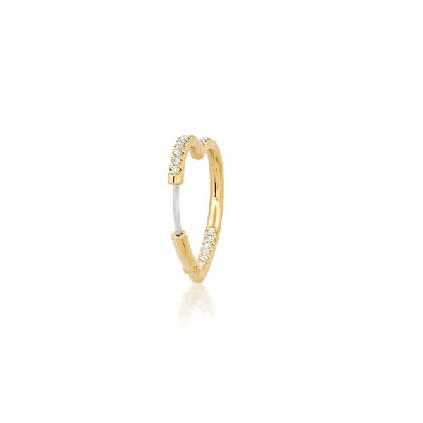 Jennifer Meyer Diamond Forever Heart Huggies in 18K Yellow Gold | Fine Earrings | Coveti