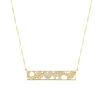 Jennifer Meyer Diamond Good Luck Bar Necklace in 18K Yellow Gold | Fine Necklaces | Coveti
