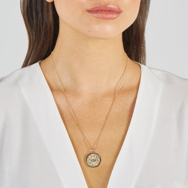Jennifer Meyer Diamond Good Luck Necklace in 18K Yellow Gold | Fine Necklaces | Coveti