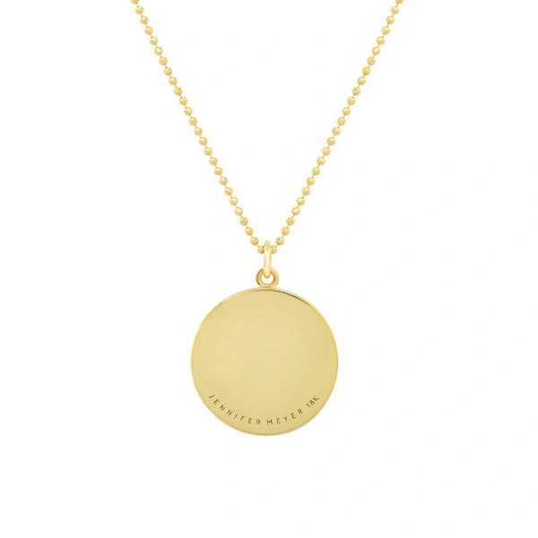 Jennifer Meyer Diamond Good Luck with Custom Diamond Pave Letter Accents in 18K Yellow Gold | Fine Necklaces | Coveti
