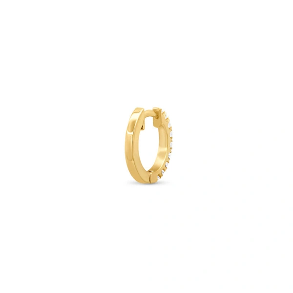 Jennifer Meyer Diamond Huggies in 18K Yellow Gold | Fine Earrings | Coveti