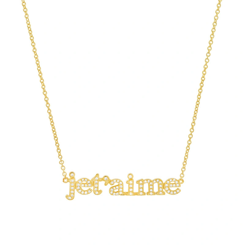 Jennifer Meyer Diamond Je T'aime Necklace in 18K Yellow Gold Jennifer Meyer Diamond Je T'aime Necklace in 18K Yellow Gold | Fine Necklaces | Coveti