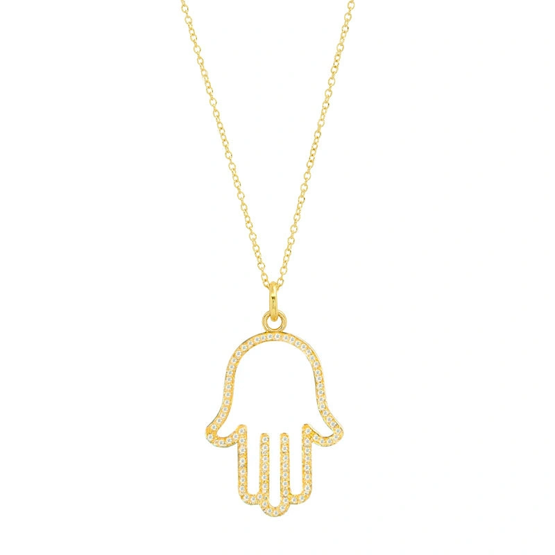 Jennifer Meyer Diamond Large Hamsa Necklace in 18K Yellow Gold Jennifer Meyer Diamond Large Hamsa Necklace in 18K Yellow Gold | Fine Necklaces | Coveti
